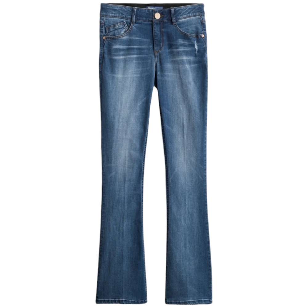 Democracy Kathryn Ab Solution Itty Bitty Bootcut Distressed Jeans Indigo|Size 6